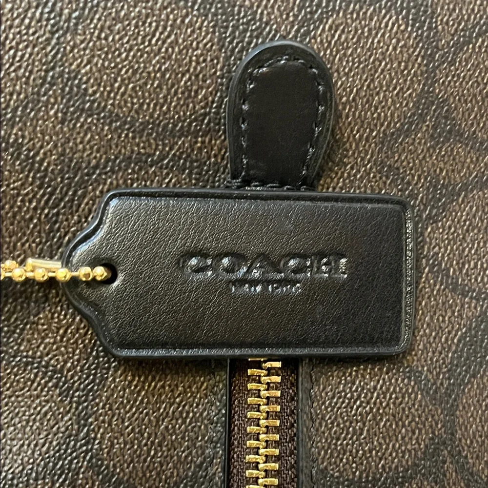 Coach Signature Black and Brown Tote - Picture 3 of 6
